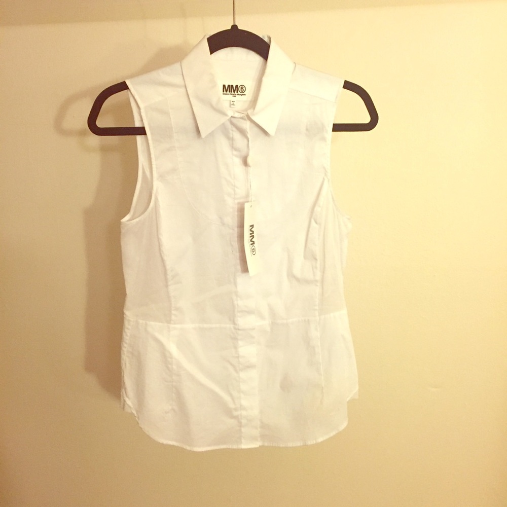 MM6 Sleeveless cotton blouse